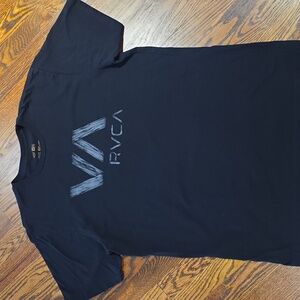 RVCA Black Short Sleeve Tee with Graphic Logo